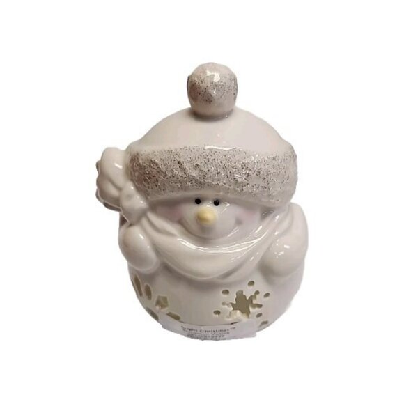 LENOX 4" Bright Christmas Snowman Votive Light Candle Holder HG8 - Picture 1 of 8